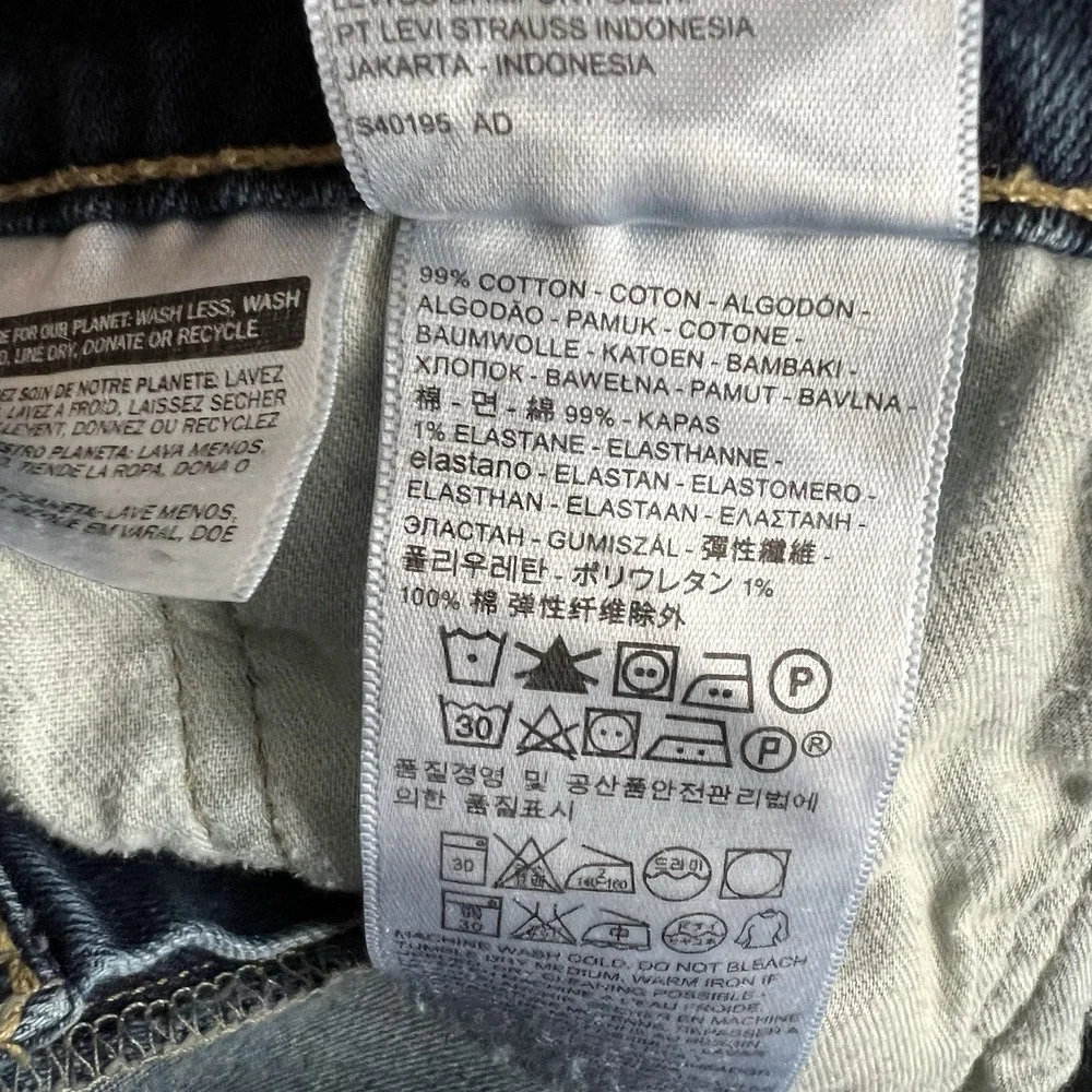 Levi's 541 Mens Jeans Athletic Taper 44 x 34 Blue Flex Stretch Denim Acid Bleach